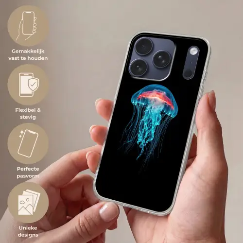 Kwal - Tentakels - Blauw - Licht Telefoonhoesje iPhone 17 Pro klein -sfeer3_NL