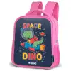 Dino - Groen - Raket - Sterren Kinderrugzak - Roze middel -schuin