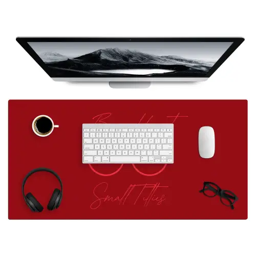 big heart small titties - Hart - Rood Muismat XXL klein -3d