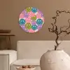 Patroon - Smiley - Kleurrijk - Hartjes Wandcirkel plexiglas klein 852 -sfeer1