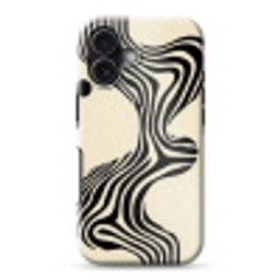 Beige - Lijnen - Golvend -  Abstract Toughcase MagSafe Apple iPhone 17 klein -3d