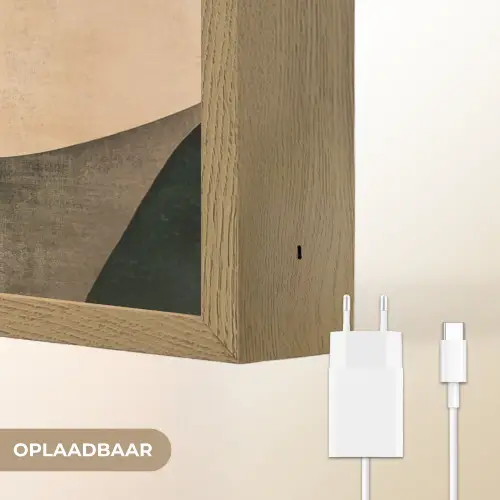 Vormen - Okergeel - Abstract Light Box met batterij (Wandlamp) middel -USP_websiteoplaadbaarNL