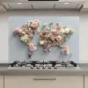Wereldkaart - Rozen - Roze keuken achterwand spatscherm klein -3d_website