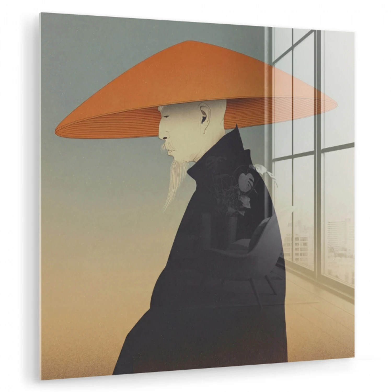 Minimalistisch - Silhouet - Oranje plexiglas 5mm klein -zzzproduct_nieuw