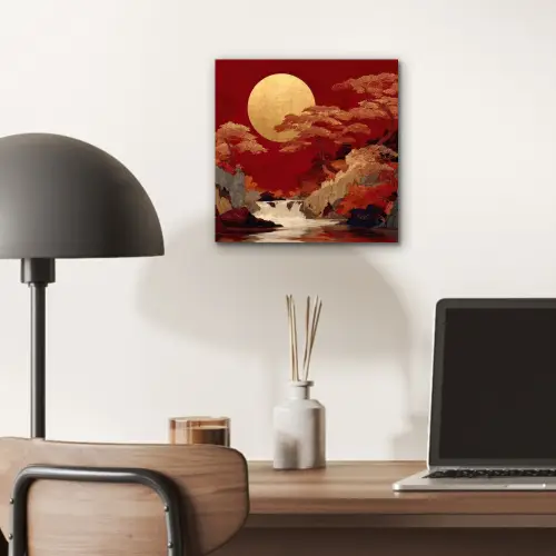 Volle maan - Landschap - Waterval aluminium wit klein -sfeer5