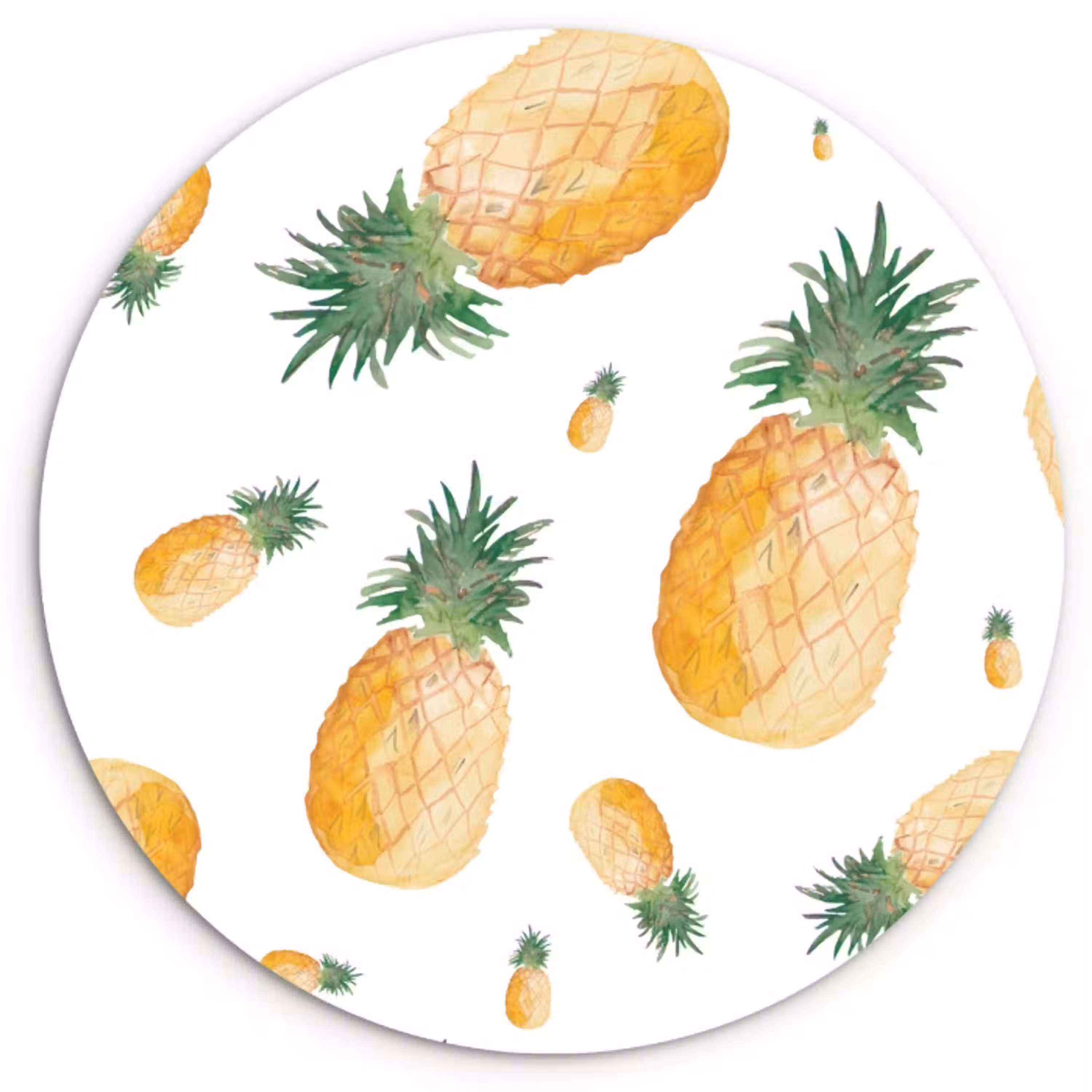 Ananas Aquarelle KitchenYeah - Keuken - Wandcirkel Forex klein -3d