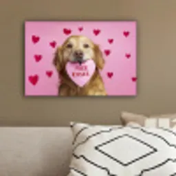 Hond - Kiss- Valentijn - Hartjes canvas 2cm klein -sfeer3