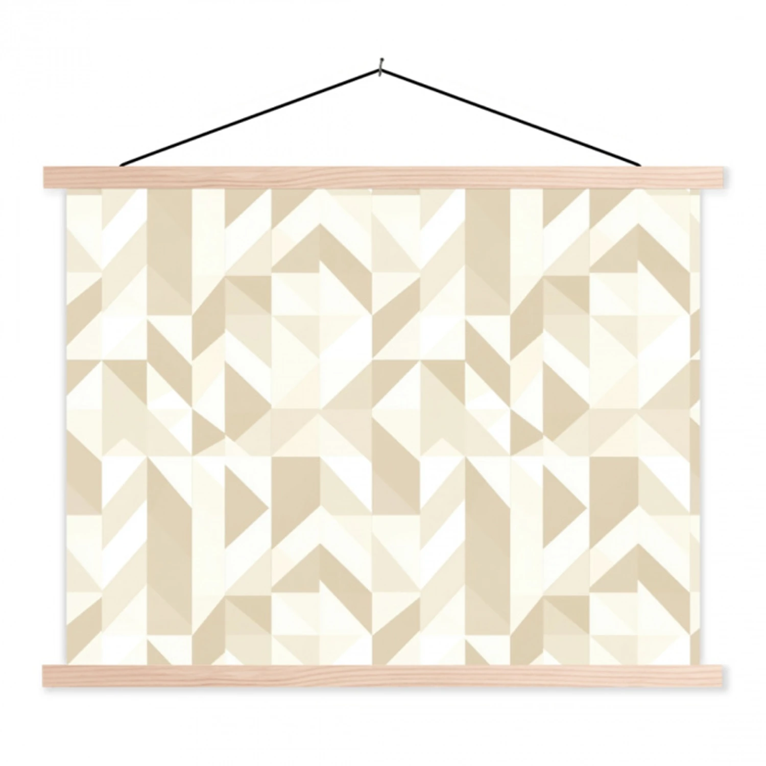 Modern - Abstract - Beige textielposter latten blank klein 122 -3d