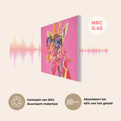Giraf - Roze - Bril - Sjaal PET vilt klein -USP_NL