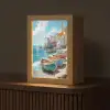Boten - Rotsen - Zee - Zon Light Box met kabel (Tafellamp) klein -z3d_website