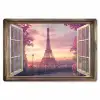 Doorkijk - Parijs - Eiffeltoren - Roze - Kersenbloesem Placemat vinyl groot -zzsfeer1_Kitchenyeah-website