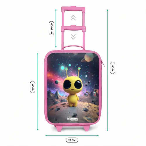 Vrolijk buitenaards wezentje Kinderkoffer - Roze klein -productfoto_formaten