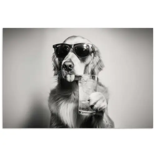 Golden retriever - Hond - Zonnebril - Gkas poster papier klein -3d