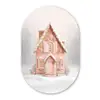 Huisje - Suiker - Pastel Wandcirkel Ovaal Forex klein -3d