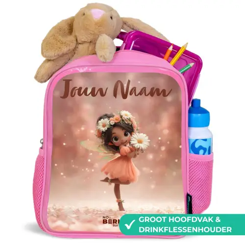 Fee met madeliefjes Kinderrugzak - Roze middel -inhoud_NL