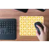 Patroon - Retro - Geel muismat rubber klein 262 -toetsenbord