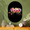 Orchidee - Graffiti - Kleurrijk - Bloemen - Abstract Wandcirkel Ovaal Glas middel -sfeer2