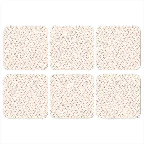 Beige - Zigzag - Patroon onderzetter kurk middel 366 -3d