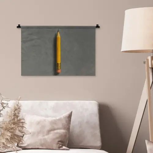 Potlood - Schilderij - Geel Wandkleed katoen klein -sfeer4