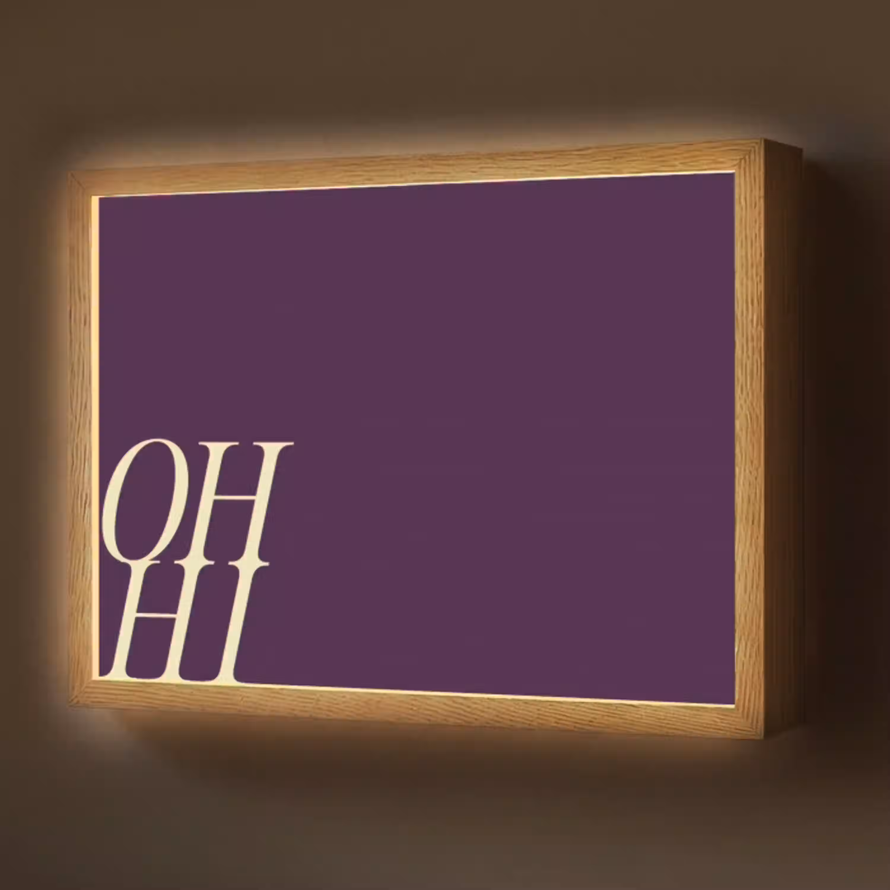 Oh hi - Paars - Cursief Light Box met batterij (Wandlamp) middel -z3d_website