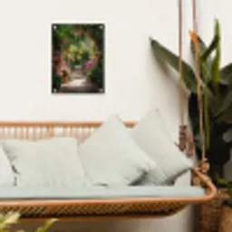 Doorkijk - Tropisch - Bloemen - Natuur tuinposter los doek klein -sfeer7