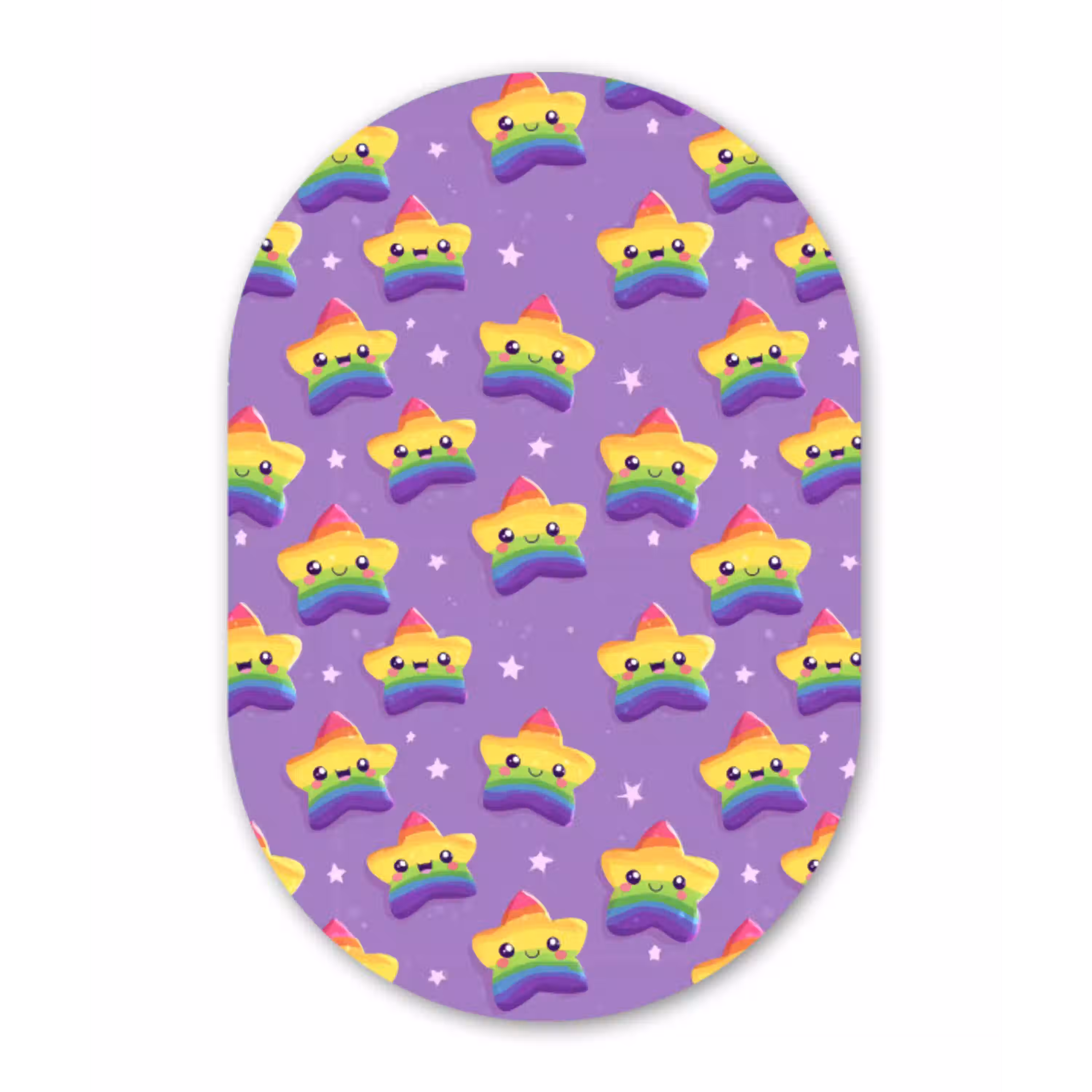 Sterren - Regenboog - Paars Wandcirkel Ovaal Aluminium middel 839 -3d