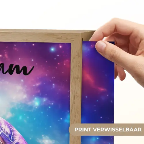 Schildpad - Dier - Galaxy - Ruimte Light Box met batterij (Wandlamp kind) middel -USP_websiteprintNL