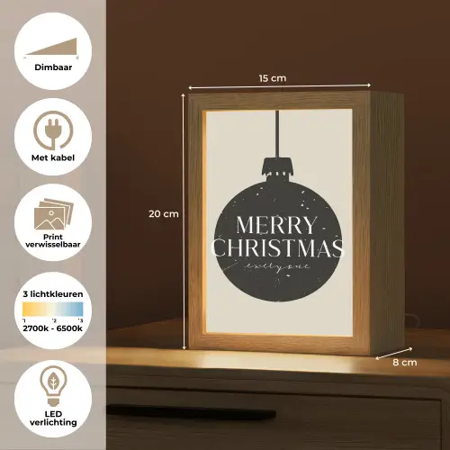 Kerstballen - Japandi - Christmas - Zwarte kerstballen Light Box met kabel (Wandlamp) klein -USP_websiteoverzichtNL