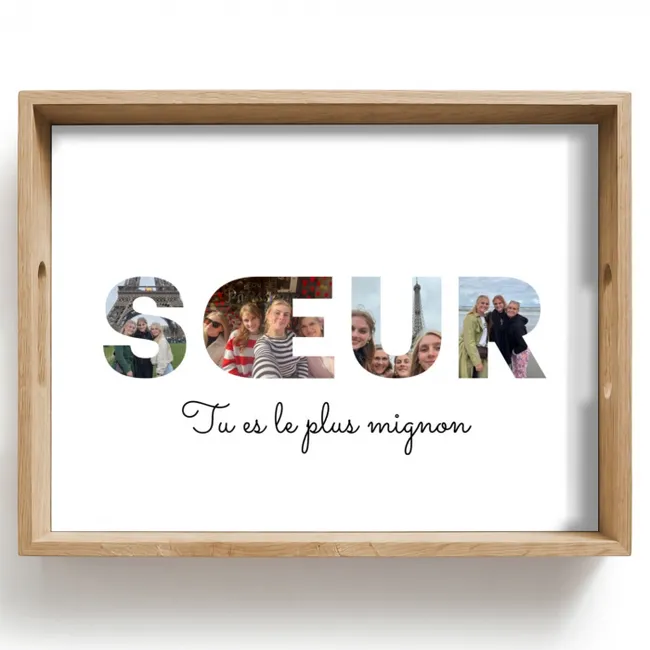 Plateau - Soeur - Collage de lettres