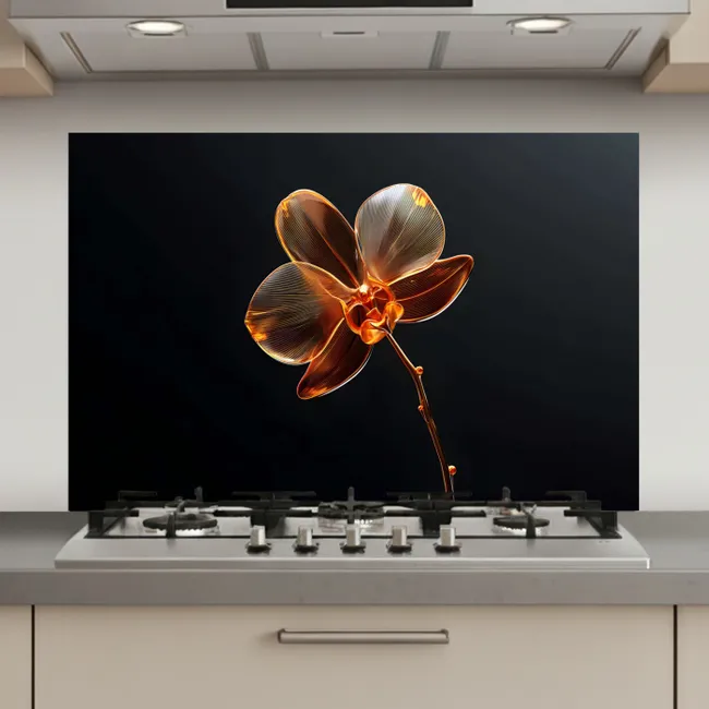 Orchidee - Doorzichtig - Bloem keuken achterwand spatscherm klein -3d_website