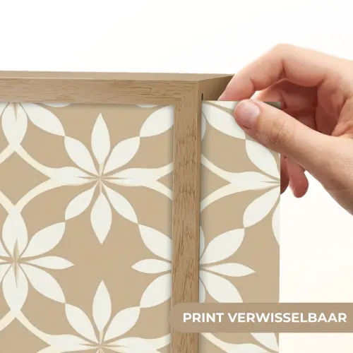 Bloemen - Patroon - Beige Light Box met batterij (Wandlamp) middel 907 -USP_websiteprintNL