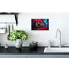 Boombox - Rood - Graffiti - Neon Muursticker klein -keuken