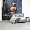 Melkmeisje - Delfts Blauw - Vermeer - Schilderij - Oude meesters fotobehang vinyl groot -slaapkamer