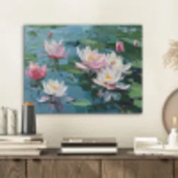 Waterlelies - Bloemen - Roze - Water PET vilt klein -sfeer1