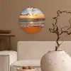 Strand - Zonsondergang - Zee - Wolken - Horizon Wandcirkel kunststof plaat 5mm dik klein -sfeer1