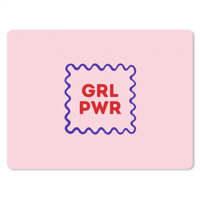 Grl pwr - Roze - Kader muismat rubber klein -3d