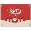 Illustratie - Kerstman - Rendieren - Rood tuinposter los doek klein -3d