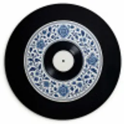 Vinyl - LP - Delfts Blauw - Muziek Wandcirkel kunststof plaat 5mm dik klein -3d