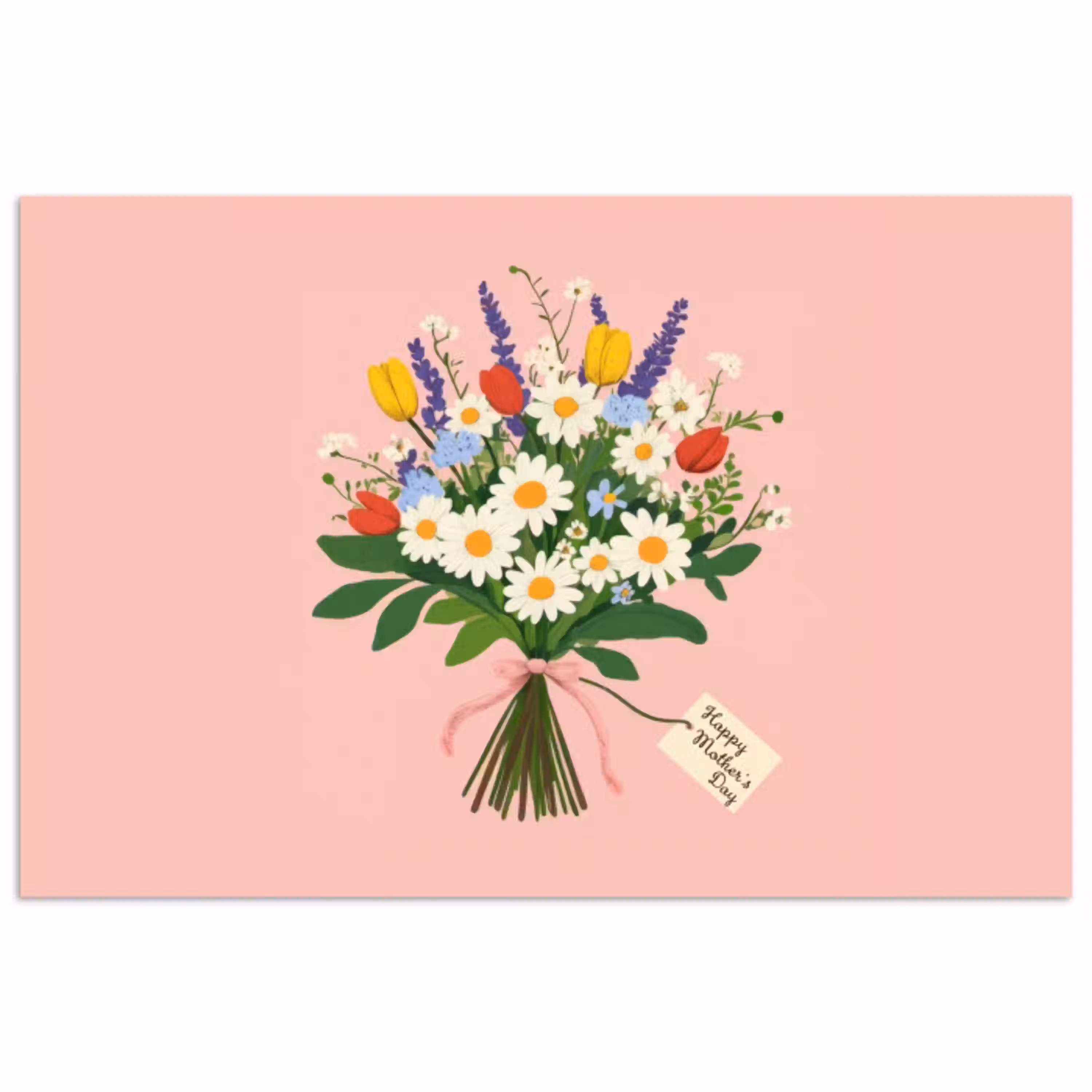 Bloemen - Lint - Kaartje poster papier klein -3d