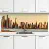 Skyline - Kanaal - Wolkenkrabbers keuken achterwand 2 middel -3d