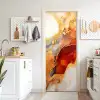 Marmer - Oranje - Goud - Modern - Abstract deurposter klein -sfeer5
