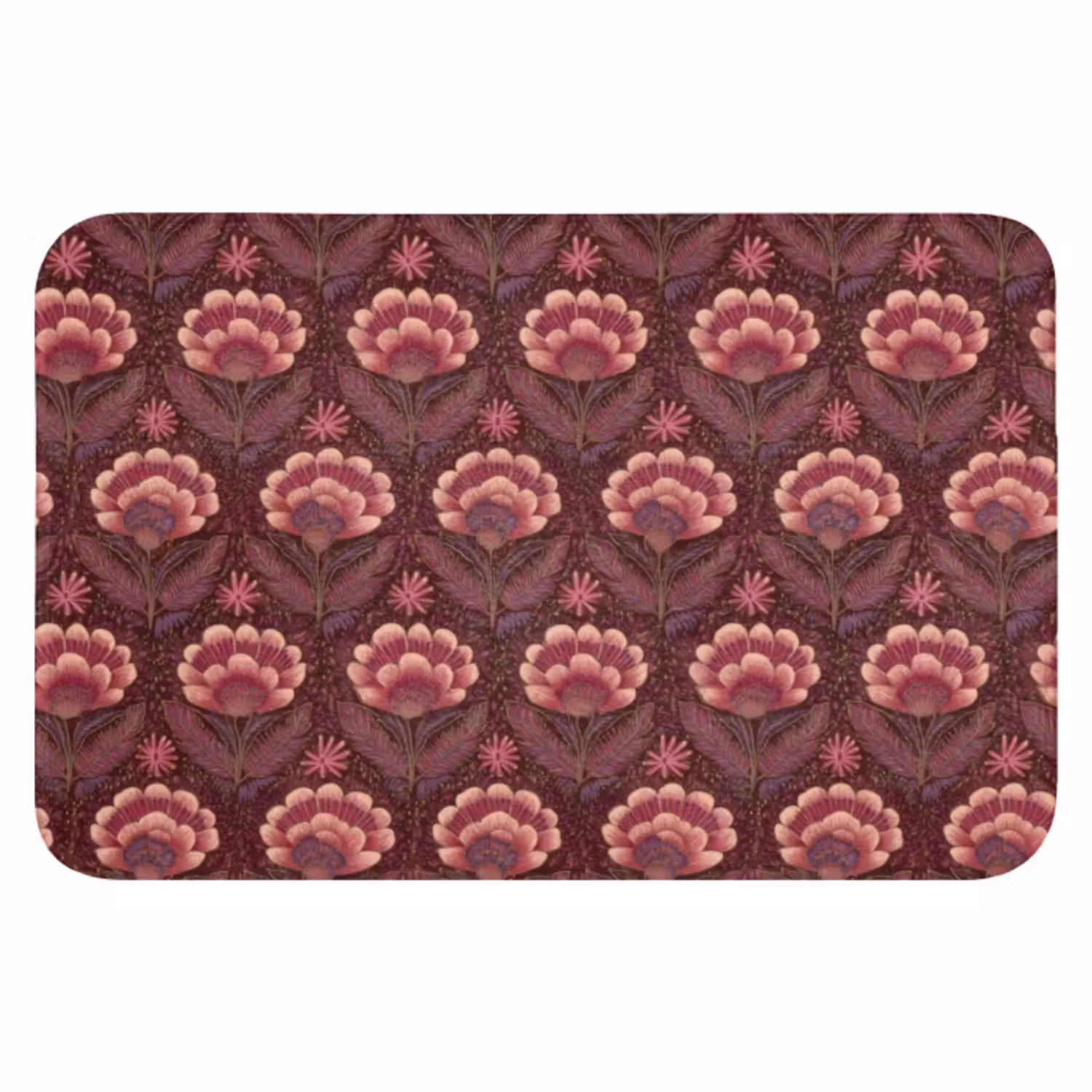 Badematte - Blumen - Fächer - Lila