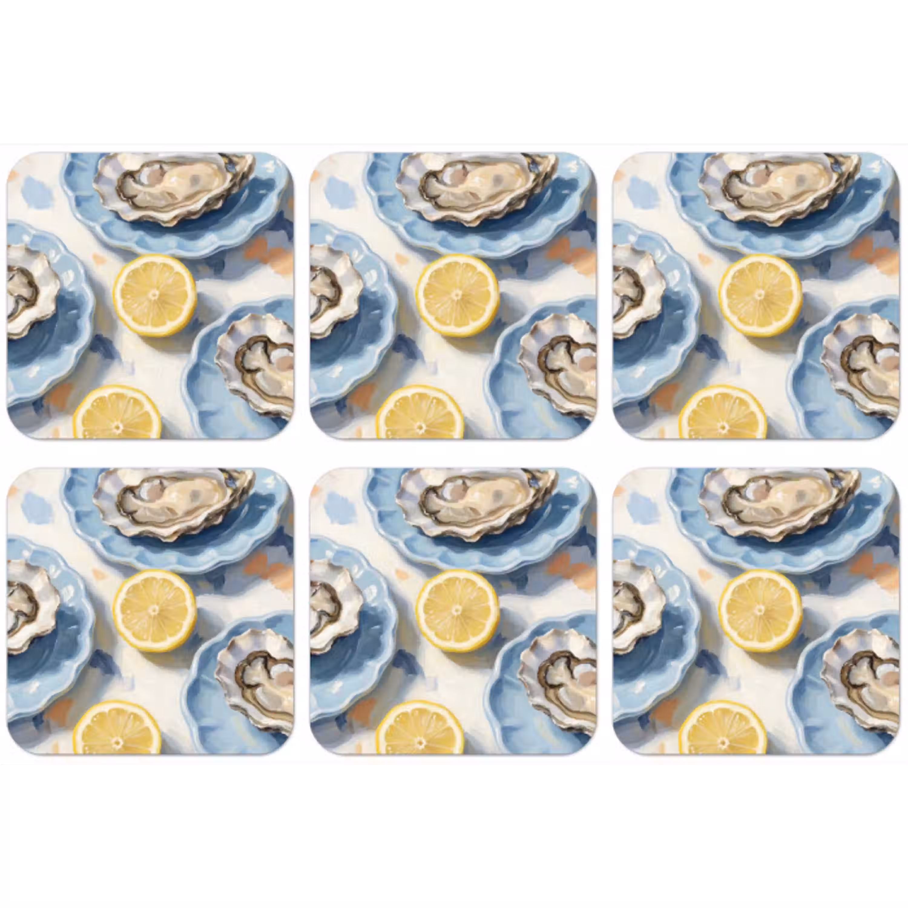 Eten - Oesters - Citroenen - Modern - Geel onderzetter kurk middel -zkaufland3dotto