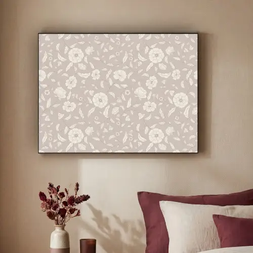Bloemen - Blaadjes - Patroon Textielframe zwart klein 947 -sfeer1