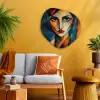 Portret - Abstract - Vormen Wandcirkel Organisch Aluminium middel -sfeer4