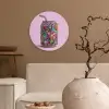 Frisdrankblikje - Bloemenpatroon - Edelstenen - Kleurrijk Wandcirkel plexiglas klein -sfeer1
