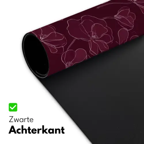 Bloemen - Patroon - Bordeauxrood Muismat XXL klein 681 -sfeer2