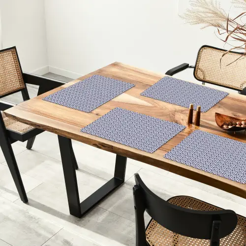 Oceaan - Bubbel - Blauw - Wit Placemat vinyl groot 368 -zzsfeer4_Kitchenyeah-website