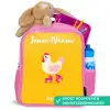Kip - Rolschaatsen - Geel Kinderrugzak - Roze middel -inhoud_NL