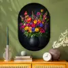 Felgekleurd - Bloemen - Vaas Wandcirkel Ovaal Glas middel -sfeer2